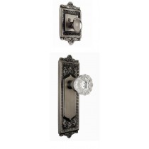 Egg & Dart Interior Handleset w/Crystal Knob