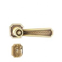 Von Morris Weave Lever w/ Small Weave Rose Privacy Mortise Bolt - 320715