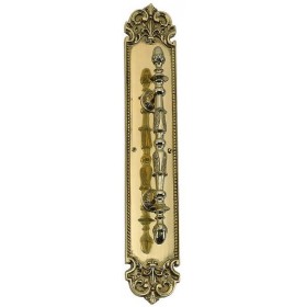 Brass Accents Fleur De Lis Pull with Plate A04-P3221