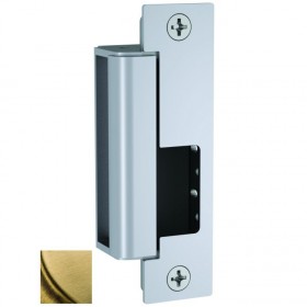 HES 1500606LMS 12 / 24 Volt DC Electric Strike Body with Single Lock and Strike Monitors - Satin Brass
