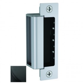 HES 1600CDBBLKDLMS 12 / 24 Volt DC Electric Strike Complete Pac for Deadbolt Locks with Dual Lock and Strike Monitors - Black