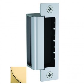 HES 1600CS605DLMS 12 / 24 Volt DC Electric Strike Complete Pac with Dual Lock and Strike Monitors - Bright Brass
