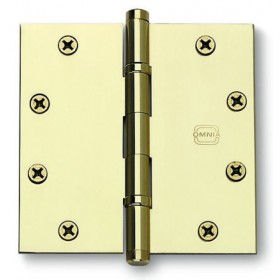 Omnia Solid Brass 3 1/2" Ball Bearing Hinge