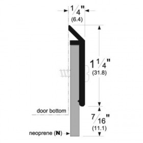 Pemko 315CN 36" Door Bottom Sweep with 7/16" Neoprene Clear Aluminum
