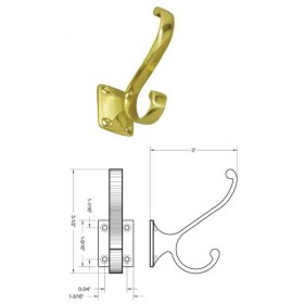 Deltana Coat and Hat Hook - CAHH35
