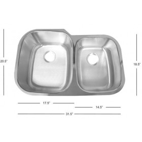 Deltana Solid Stainless Steel Undermount Sink