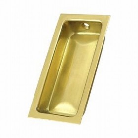 Ives 227B Large Rectangular Flush Pull - Bright Brass