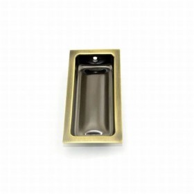 Ives 227B Large Rectangular Flush Pull - Antique Brass