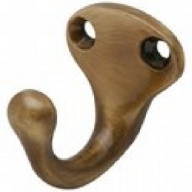 Ives 581A Single Wardrobe Hook - Antique Brass