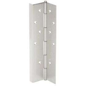 Ives 715 120" Concealed Flush Mount Half Wrap Continuous Hinge - Satin Stainless Steel
