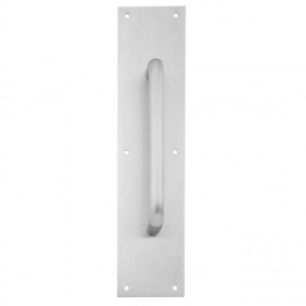 Ives 83026 6" Straight Pull 3/4" Round with 4" x 16" Plate - Satin Chrome