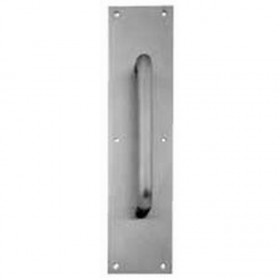 Ives 83028 8" Straight Pull 3/4" Round with 3-1/2" x 15" Plate - Satin Nickel