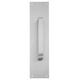 Ives 83058 8" Straight Pull 1" Flat with 6" x 16" Plate - Satin Chrome