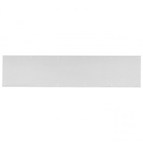 Ives 84008B4E 10" x 38" Kick Plate with 4 Beveled Edges - Satin Stainless Steel
