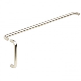 Ives 9103EZHD280 28" Push Bar and 10" Pull Combo, 1" Round and 2-1/2" Projection - Bright Stainless Steel