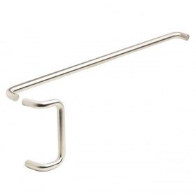 Ives 9190282 28" Push Bar and 12" Offset Pull Combo, 1" Round and 2-1/2" Projection - Bright Chrome