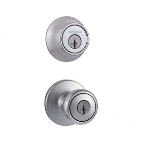 Kwikset 690T-S Combo Keyed Entry Tylo Knob with Single Cylinder Deadbolt SmartKey