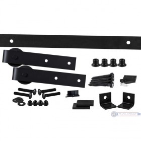 Leatherneck 1025-0001 Complete 5ft Flat Track Single Slide Kit 142 with Straight 402 Hanger and Quiet Wheel - Flat Black