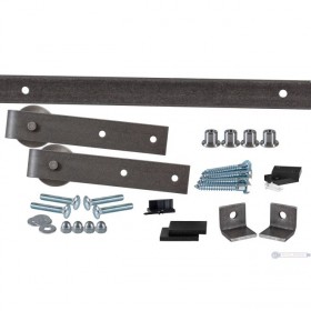Leatherneck 1025-2704 Complete 8ft Flat Track Single Slide Kit 142 with Straight 402 Hanger and Quiet Wheel - Clear Coated
