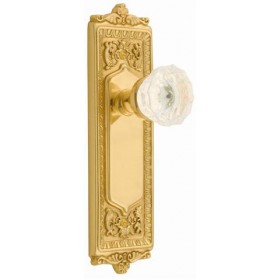 Nostalgic Egg & Dart Plate w/Crystal Privacy Knob