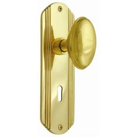 Nostalgic Deco Plate w/Homestead Privacy Knob