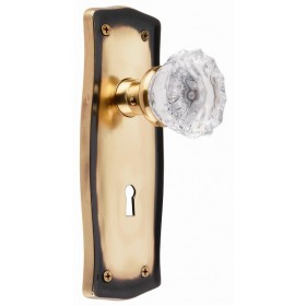 Nostalgic Prairie Plate w/Crystal Privacy Knob