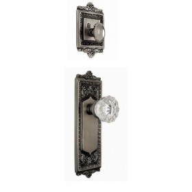 Egg & Dart Interior Handleset w/Crystal Knob