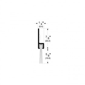 Pemko 18062SNNB 48" 180 Degree Aluminum Retainer Weatherstrip with 5/8" Nylon Brush Satin Nickel