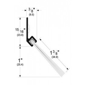 Pemko 45137CNB 45 Degree Angle Aluminum Retainer Clear Anodized Aluminum with Gray Nylon Brush Insert