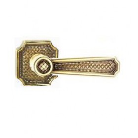 Von Morris Weave Lever w/ Large Weave Rose Privacy (Push Pin) - 320723
