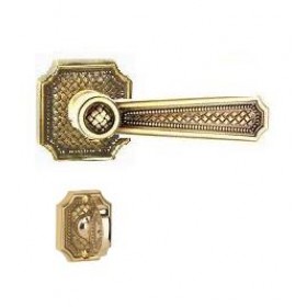 Von Morris Weave Lever w/ Large Weave Rose Privacy (Mortise Bolt) - 320725