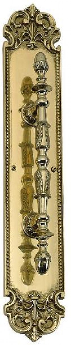 Brass Accents Fleur De Lis Pull with Plate A04-P3221