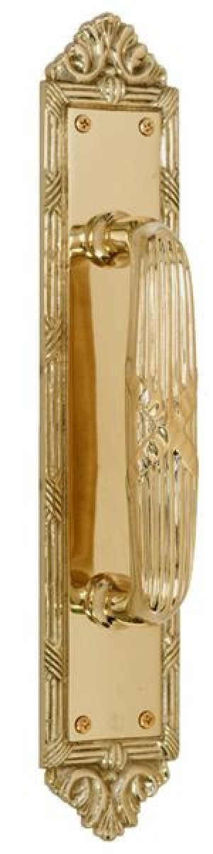 Brass Accents Ribbon & Reed Pull with Plate A05-P7231