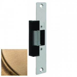 HES V33606 3 Faceplate for V3 Strike - Satin Brass