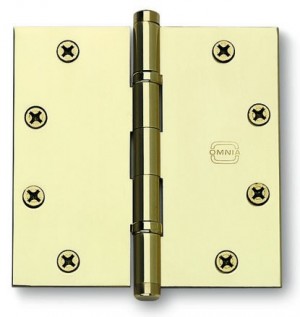 Omnia Solid Brass 3 1/2" Ball Bearing Hinge