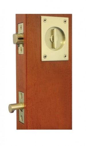 Accurate 161 Series Pocket Door Tubular Privacy Set w/ Edge Pull