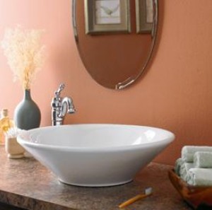 Decolav Round Vitreous China Vessel w/Overflow