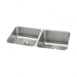 Elkay Gourmet Lustertone Double Bowl Undermount Sink - ELUH311810L