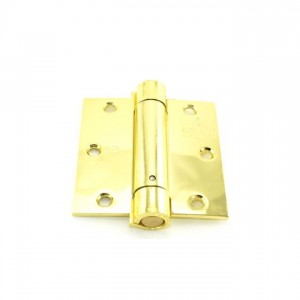 Hager 12503123 3-1/2" x 3-1/2" Full Mortise Single Acting Square Corner Spring Hinge, # 044945 - Bright Brass