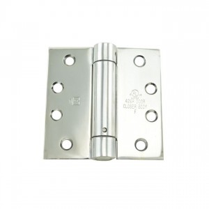 Hager 1250426 4" x 4" Full Mortise Single Acting Square Corner Spring Hinge # 167032 - Bright Chrome