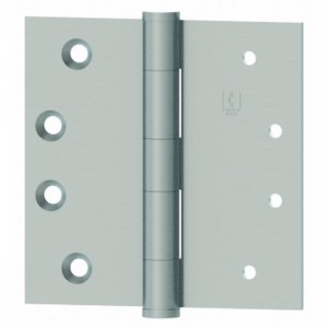 Hager 127931226 3-1/2" x 3-1/2" Full Mortise Five Knuckle Plain Bearing Standard Weight Hinge, # 010859 - Bright Chrome