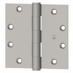 Hager 1279414 4" x 4" Full Mortise Five Knuckle Plain Bearing Standard Weight Hinge - Bright Nickel