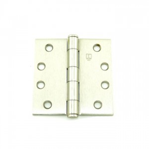 Hager 1279415 4" x 4" Full Mortise Five Knuckle Plain Bearing Standard Weight Hinge, # 008496 - Satin Nickel