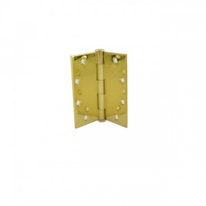 Hager 127953 5" x 5" Full Mortise Five Knuckle Plain Bearing Standard Weight Hinge, # 008944 - Bright Brass