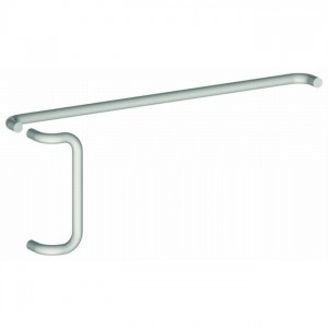 Hager 157D32D 3/4" Round 10" Center to Center Offset Door Pull and Push Set with Type 7 and 1 Fasteners - Satin Stainless Steel