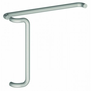 Hager 167D32D 1-1/4" Round 18" Center to Center Offset Door Pull and Push Set with Type 7 and 1 Fasteners - Satin Stainless Steel