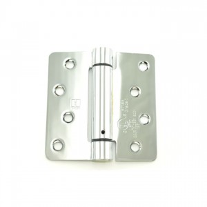 Hager 1751426 4" x 4" 1/4" Radius Corner Steel Full Mortise Residential Spring Hinge, # 118655 - Bright Chrome