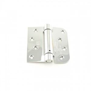 Hager 1754426 4" x 4" Square by 5/8" Radius Corner Steel Full Mortise Residential Spring Hinge, # 118760 - Bright Chrome