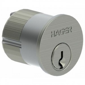 Hager 390226118 1-1/8" Fixed Mortise Cylinder - Bright Chrome