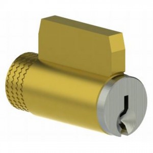 Hager 39604 Fixed Cylinder Kit with 2 Keys, 6 Pin C Keyway - Satin Brass